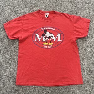 Vintage 90s Disneyland Mickey Red T-Shirt Made In Usa Single Stitch Size Large